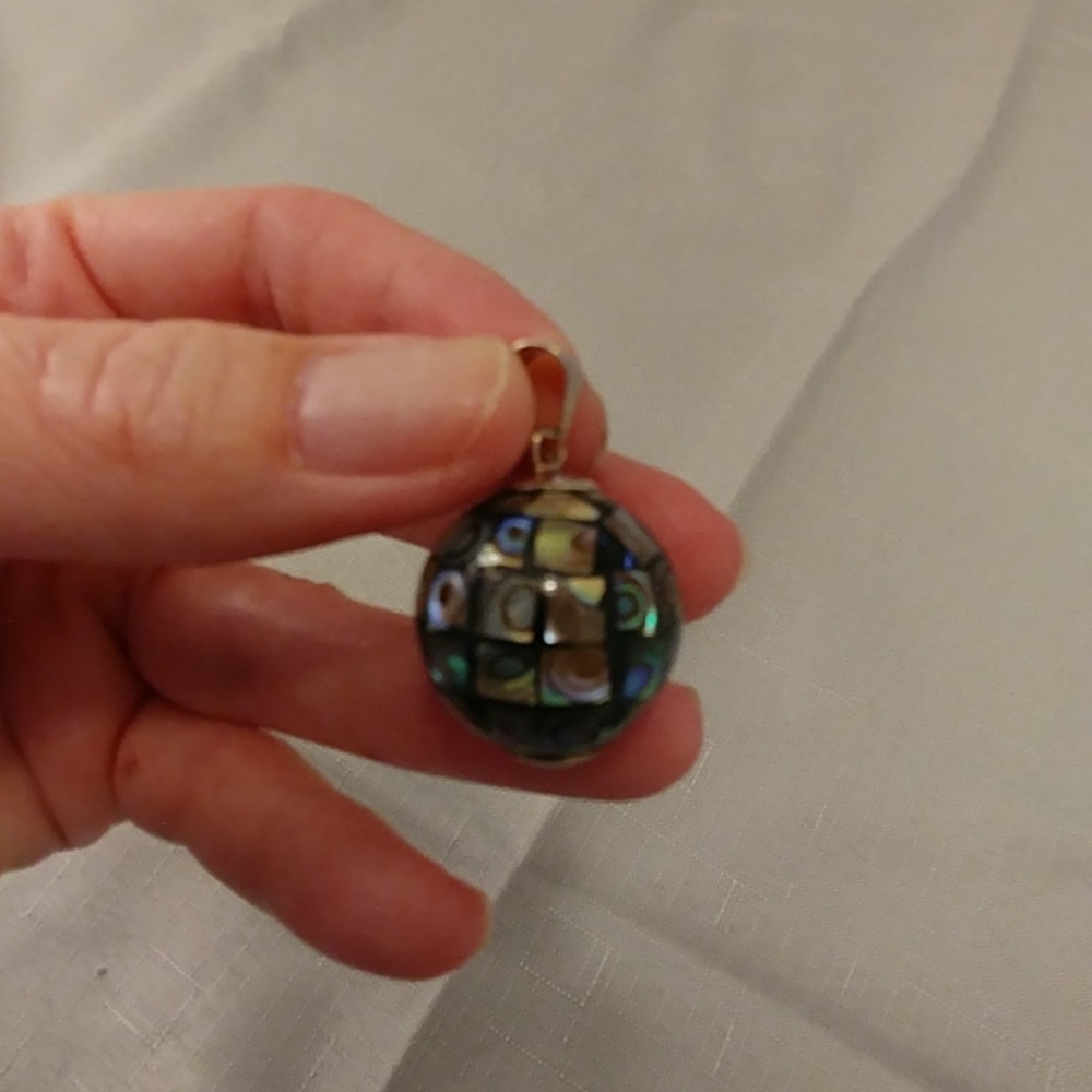 Sterling Silver and Abalone Sphere Pendant